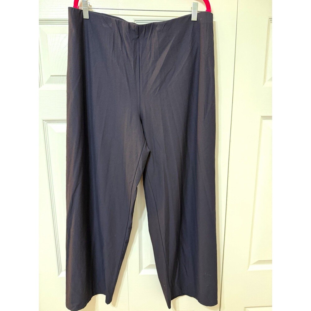 NWT Eileen Fisher Noctn High Waist Straight Ankle Pull-On Pants Navy XL